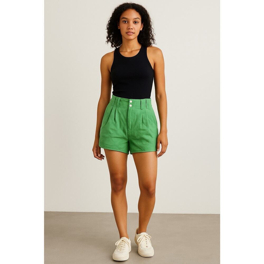 Urban Outfitters Shorts 4 Green Super High Rise Paper Bag Boho Sheek